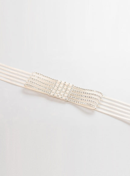 Evie Striped Ribbon Bow Belt