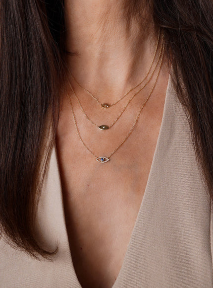 Zoe Lev Diamond and Sapphire Evil Eye Necklace