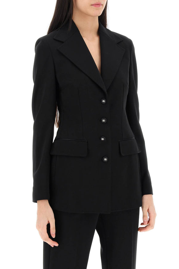 Dolce & Gabbana milano-stitch jersey single-breasted jacket