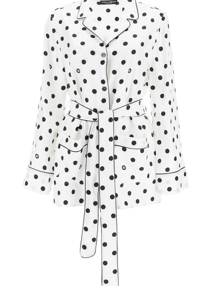 Dolce & Gabbana silk polka dot pajama shirt