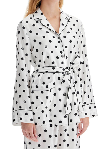 Dolce & Gabbana silk polka dot pajama shirt