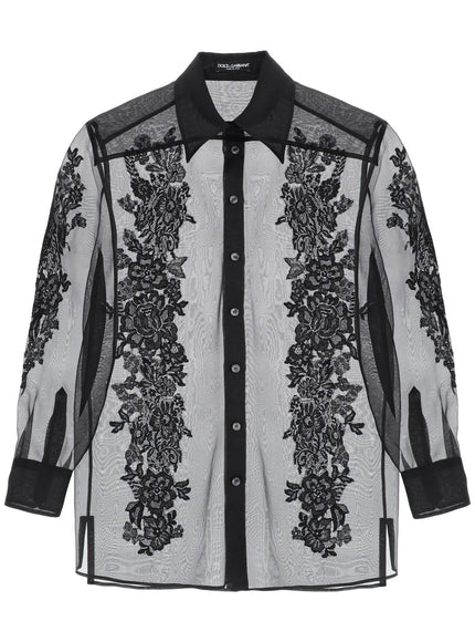 Dolce & Gabbana organza shirt with lace inserts