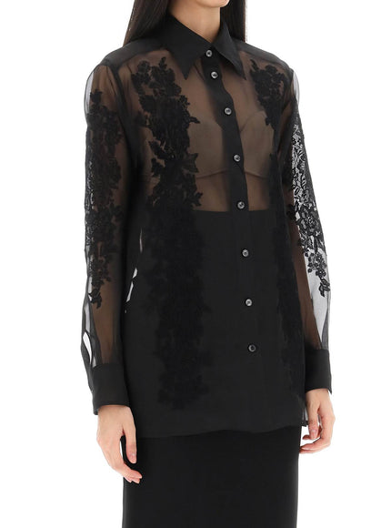 Dolce & Gabbana organza shirt with lace inserts