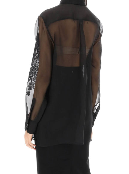 Dolce & Gabbana organza shirt with lace inserts