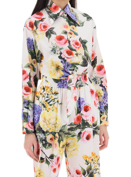 Dolce & Gabbana rose garden cropped shirt