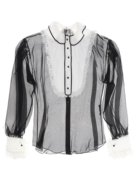 Dolce & Gabbana chiffon blouse with plastr