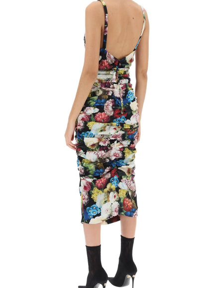 Dolce & Gabbana nocturnal flower draped midi dress