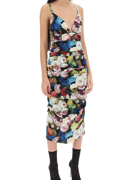 Dolce & Gabbana nocturnal flower draped midi dress