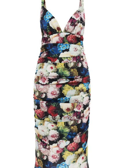 Dolce & Gabbana nocturnal flower draped midi dress