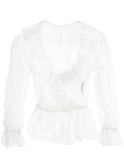 Dolce & Gabbana silk chiffon blouse with ruffles.