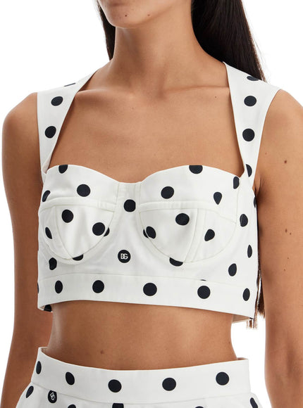 Dolce & Gabbana polka dot cotton bustier top with