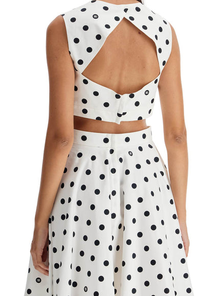 Dolce & Gabbana polka dot cotton bustier top with