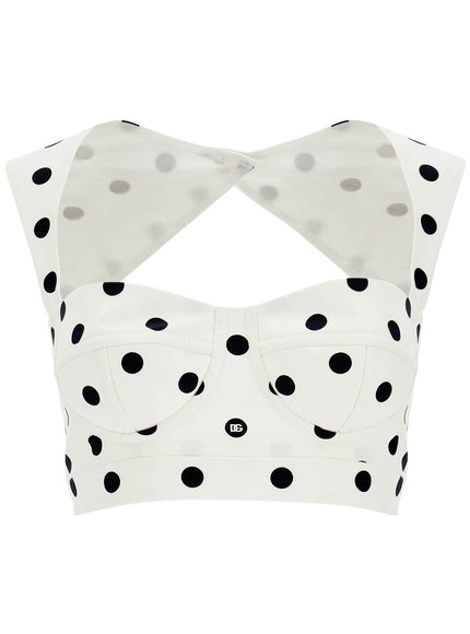 Dolce & Gabbana polka dot cotton bustier top with