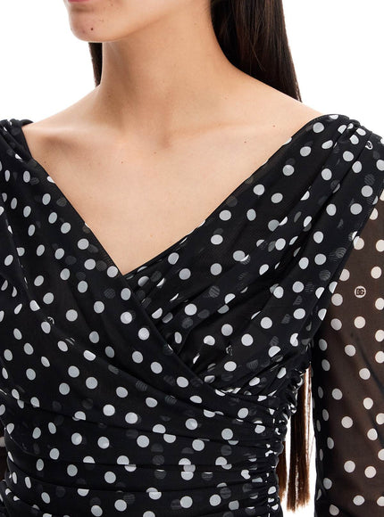 Dolce & Gabbana polka dot draped top with