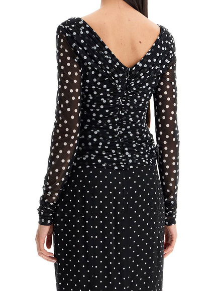 Dolce & Gabbana polka dot draped top with