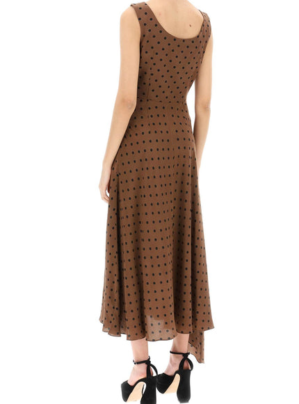 Alessandra Rich silk midi dress with draped neckline