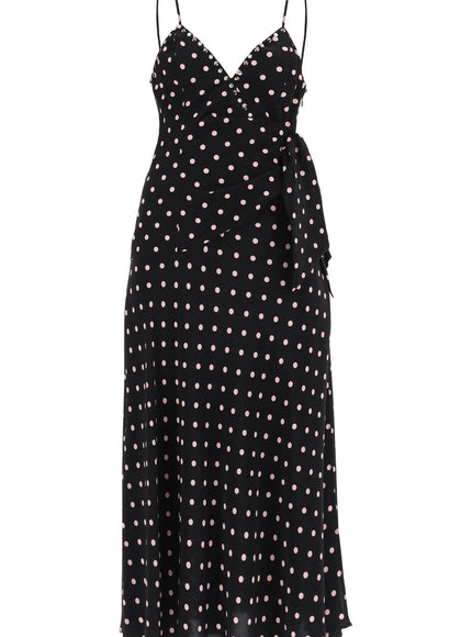 Alessandra Rich polka dot slip dress with studs and rhinestones