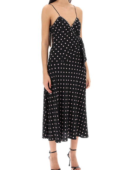 Alessandra Rich polka dot slip dress with studs and rhinestones