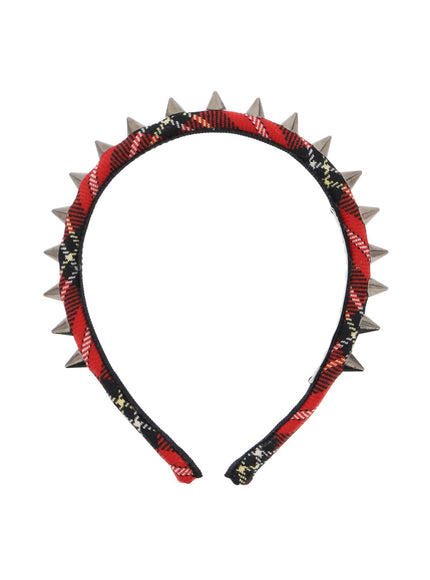 Alessandra Rich tartan headband with spike