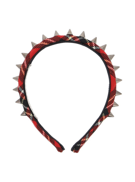 Alessandra Rich tartan headband with spike