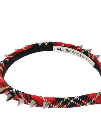 Alessandra Rich tartan headband with spike