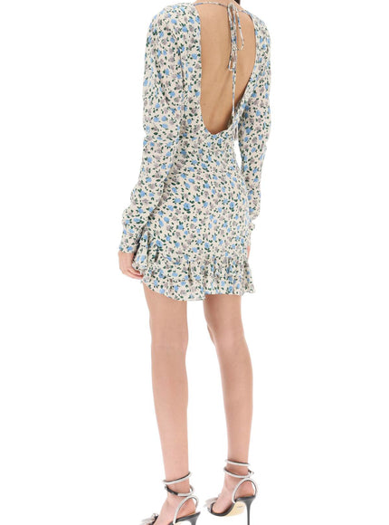 Alessandra Rich draped mini dress with floral pattern