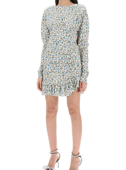 Alessandra Rich draped mini dress with floral pattern