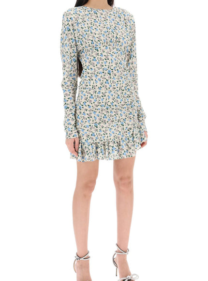 Alessandra Rich draped mini dress with floral pattern