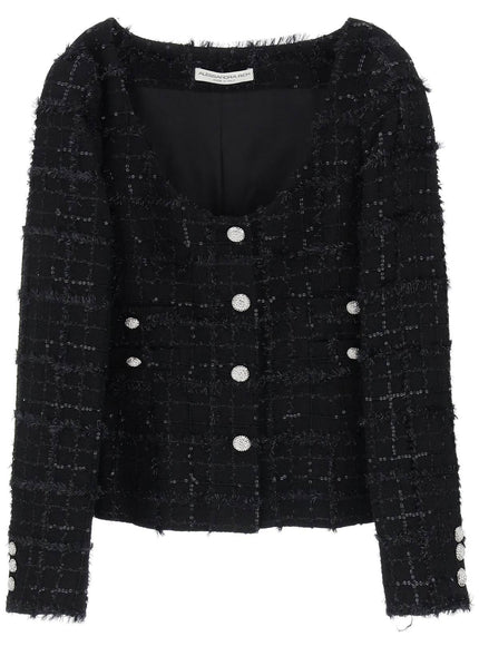 Alessandra Rich tweed jacket with sequins embell