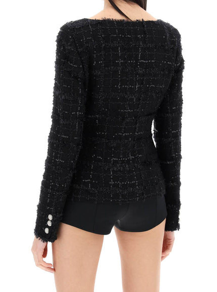 Alessandra Rich tweed jacket with sequins embell