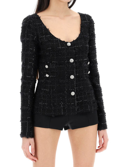 Alessandra Rich tweed jacket with sequins embell