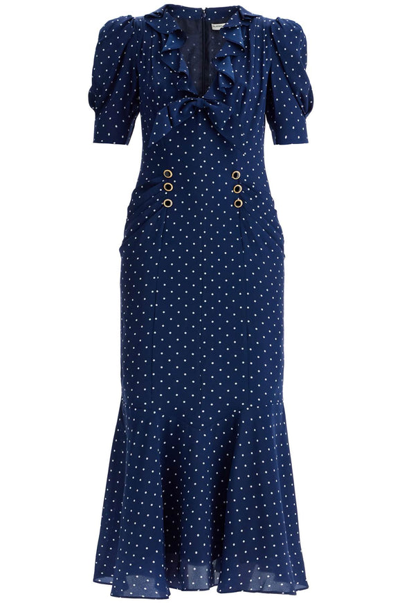 Alessandra Rich polka dot silk midi dress