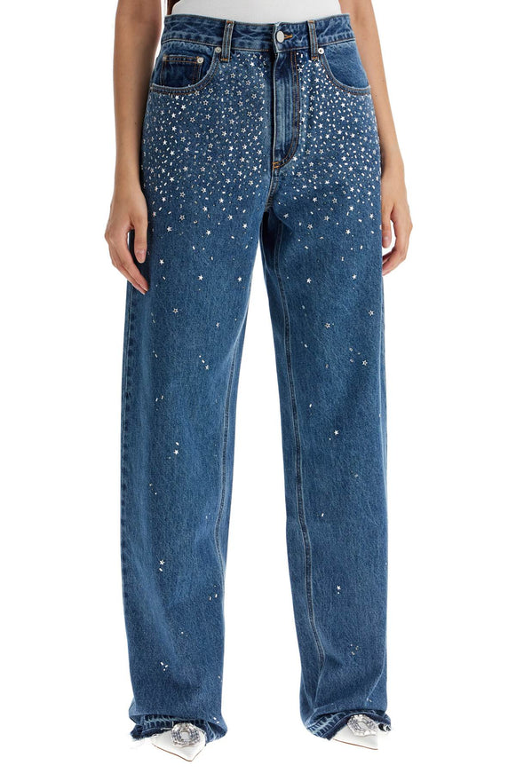 Alessandra Rich baggy jeans with applique