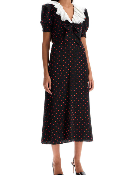 Alessandra Rich 'polka dot silk midi dress'