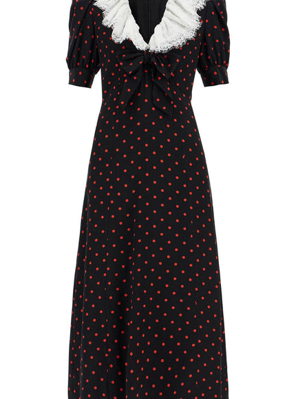 Alessandra Rich 'polka dot silk midi dress'