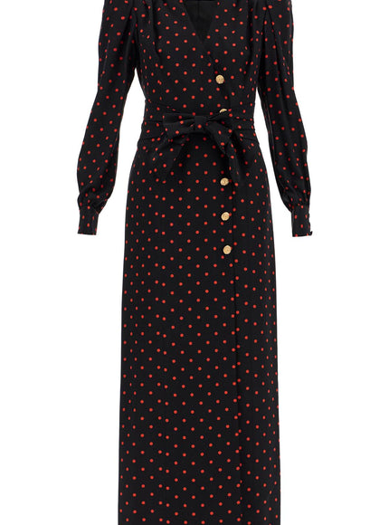 Alessandra Rich silk maxi dress with polka dots