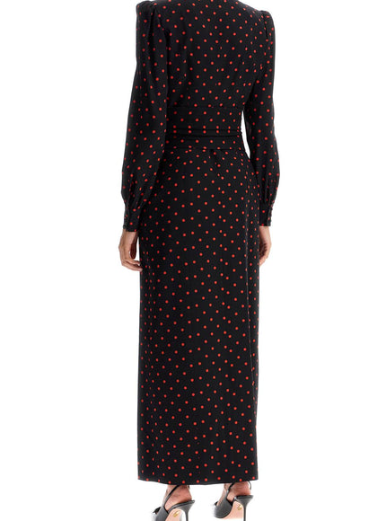 Alessandra Rich silk maxi dress with polka dots