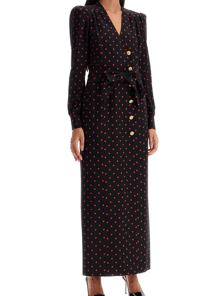 Alessandra Rich silk maxi dress with polka dots