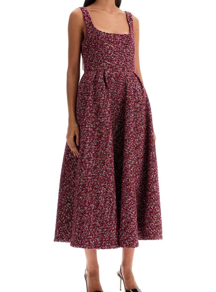 Alessandra Rich midi dress in tweed with sequ