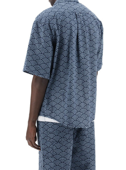 Kenzo seigaiha short-sleeved denim shirt