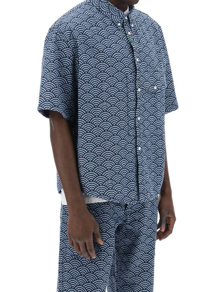 Kenzo seigaiha short-sleeved denim shirt