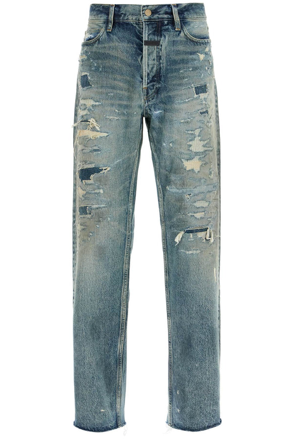 Fear Of God distressed straight cut jeans with a