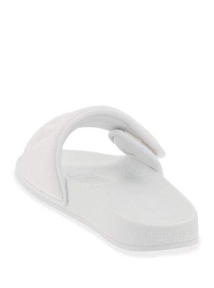 Jimmy Choo fitz slides with lycra logoed bang