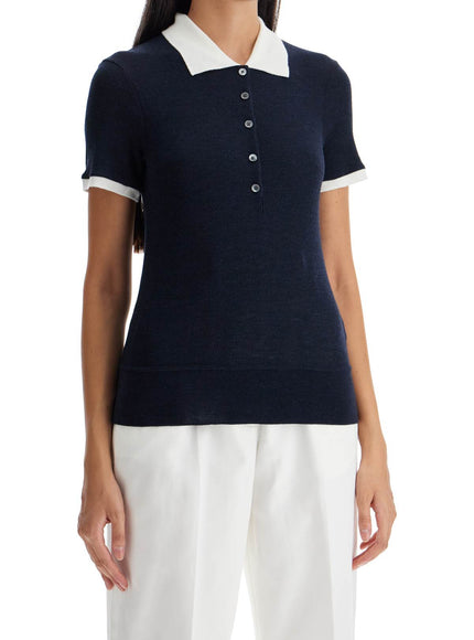 Thom Browne short-sleeved wool polo shirt