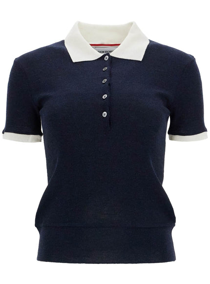 Thom Browne short-sleeved wool polo shirt