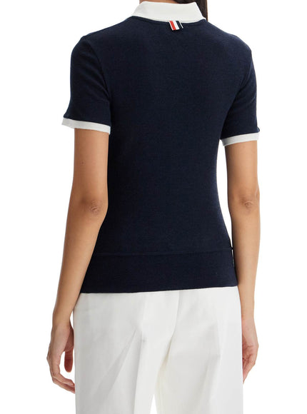 Thom Browne short-sleeved wool polo shirt