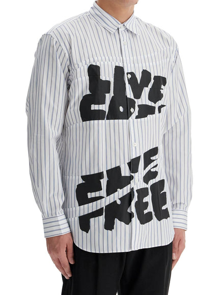 Comme Des Garcons Shirt 'live free printed shirt'