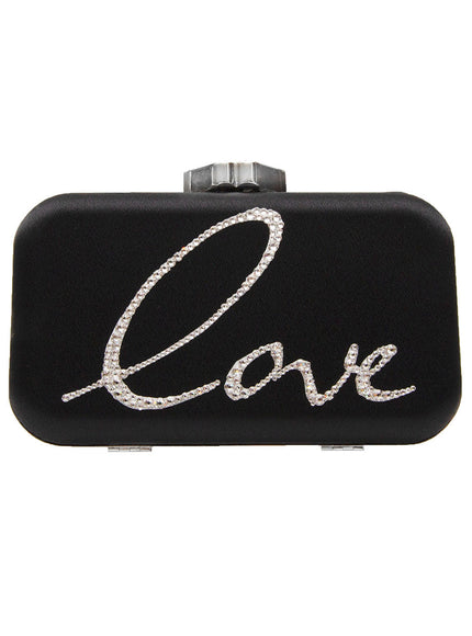 Frenchy Love Clutch with Red Crystal Lip Clasp