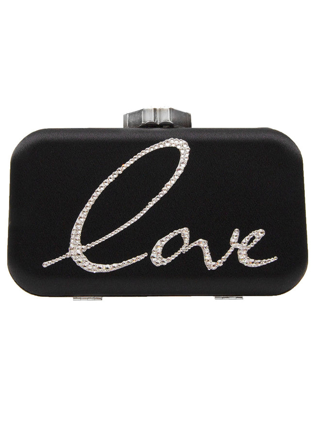 Ariel Taub Frenchy Love Clutch with Red Crystal Lip Clasp
