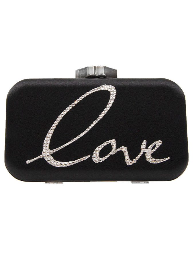 Ariel Taub Frenchy Love Clutch with Red Crystal Lip Clasp